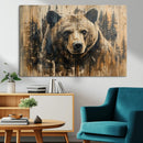 Majestic Grizzly 399 Bear Wall Art | 3-Panel Rustic Canvas