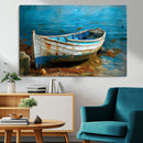 Vintage Boat on Tranquil Waters | Coastal Wall Art for