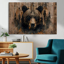 Rustic Grizzly 399 Wall Art | Triptych Canvas Print | Rustic