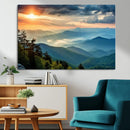 Sunrise Over Mountain Range Wall Art Canvas Print, Farmhouse
