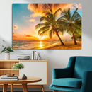 Tropical Sunset Beach Canvas Wall Art Print – Vibrant Palm by MyGreatCanvas | Canvas Wall Art Prints | Photo Prints & Wall Decor
