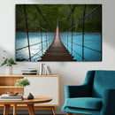 Suspension Bridge Over River Canvas Art | 3-Panel Nature by MyGreatCanvas | Canvas Wall Art Prints | Photo Prints & Wall Decor