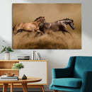 Large Wall Art Canvas Print – Two Running Brown Horses
