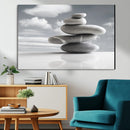 Still Life Black and White Zen Stones Wall Art Canvas,