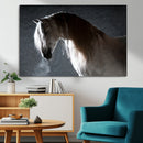 Large Wall Art Cream Colored Horse on Grey Background Canvas