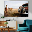Old Rustic Classic Car Wall Art Canvas Print