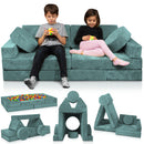 LX15 14pcs Modular Play Couch, Sage Teal