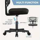 Ergonomic Armless Office Desk Chair Mesh Swivel Rolling Chair with Wheels by 2Dropme