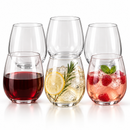 European Style Unbreakable Elegant Acrylic Stemless Wine Glasses 15 oz | Set of 6
