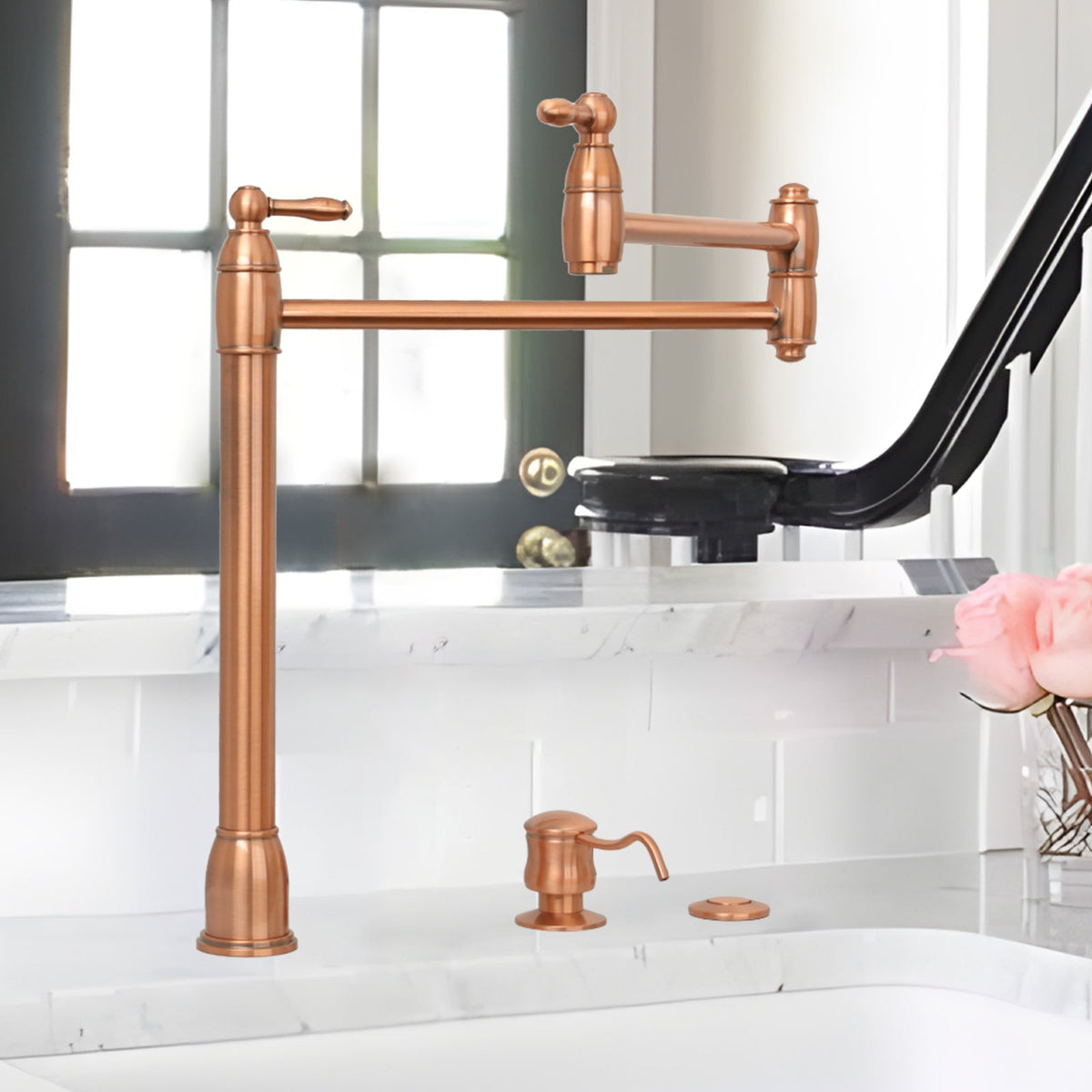 Dual Outlet Copper Garbage Disposal Kitchen Air Switch Kit - AK79001B-C, photo 2 of 9
