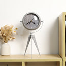 12.5"H Wrought Iron Glass Standing Clock (Elegant Grey) by JHY DESIGN