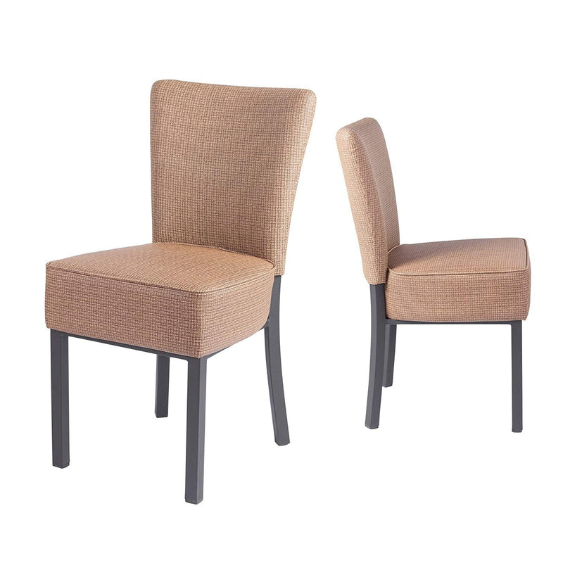 Upholstered Dining Chairs, Kitchen PU Leather Padded Chair, Modern Dining Room Furniture, Set of 2(Brown)