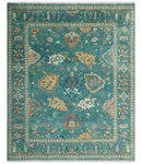 Hand Knotted Teal Traditional Oushak 8x10.4 wool area rug by The Rug Decor