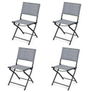 Set of 4 Patio Folding Rattan Dining Chairs for Camping and Garden by LJGDeals