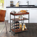 3 Tiers Storage Bar Serving Cart with Wine Rack by LJGDeals