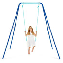 Outdoor Kids Swing Set with Heavy-Duty Metal A-Frame and Ground Stakes by DirectDeals