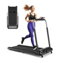 Compact Folding Treadmill with Touch Screen APP Control-Black by LJGDeals