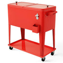 80 Quart Outdoor Patio Rolling Steel Construction Cooler by LJGDeals