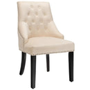 Modern Upholstered Button-Tufted Dining Chair with Naild Trim by LJGDeals