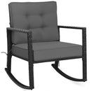 Patio Rattan Rocker Outdoor Glider Rocking Chair Cushion Lawn by LJGDeals