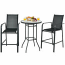 3 Pieces Outdoor Patio Bar Table Stool Set by LJGDeals