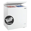 5.2 Cu.ft Chest Freezer Upright Single Door Refrigerator with 3 Baskets-White by DirectDeals