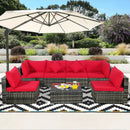 7 Pieces Patio Rattan Furniture Set Sectional Sofa Garden Cushion by LJGDeals