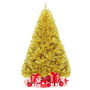 6/7.5 Feet Artificial Tinsel Christmas Tree Hinged with Foldable Stand by LJGDeals