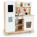Wooden Kids Pretend Kitchen Playset Cooking Play Toy with Utensils and Sound by LJGDeals