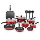 17 Pieces Hard Anodized Nonstick Cookware Pots and Pans Set by LJGDeals