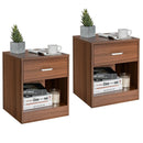 2 Pieces Nightstand with Storage Drawer and Cabinet by LJGDeals
