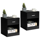 2 Pieces Nightstand with Storage Drawer and Cabinet by LJGDeals
