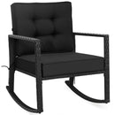 Patio Rattan Rocker Outdoor Glider Rocking Chair Cushion Lawn by LJGDeals