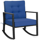 Patio Rattan Rocker Outdoor Glider Rocking Chair Cushion Lawn by LJGDeals