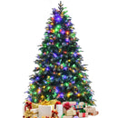 Pre-Lit Snowy Christmas Hinged Tree with Multi-Color Lights by LJGDeals