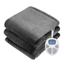 62 x 84 Inch Flannel Heated Electric Blanket with 10 Heating Levels-Gray by LJGDeals