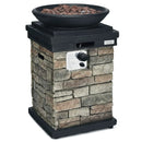 40000BTU Outdoor Propane Burning Fire Bowl Column Realistic Look Firepit Heater by LJGDeals
