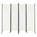 4-Panel Room Divider with Steel Frame-Brown by DirectDeals