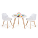 Modern Kids Activity Play Table and 2 Chairs Set with Beech Leg Cushion-White by LJGDeals
