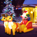 7.5 Feet Waterproof Outdoor Inflatable Santa with Double Deer and Sled by LJGDeals