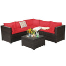 6 Pieces Patio Furniture Sofa Set with Cushions for Outdoor by LJGDeals