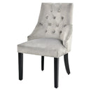 Modern Upholstered Button-Tufted Dining Chair with Naild Trim by LJGDeals