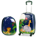 2 Pieces 12 Inch and 16 Inch Kids Carry on Suitcase Rolling Backpack School Luggage Set-Elephant by LJGDeals