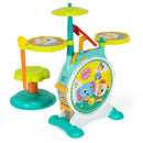 3 Pieces Electric Kids Drum Set with Microphone Stool Pedal by LJGDeals