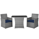 3 Pieces Patio Rattan Furniture Set with Cushioned Armrest Sofa by LJGDeals