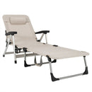 Beach Folding Chaise Lounge Recliner with 7 Adjustable Position by LJGDeals