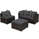 4 Pieces Ottoman Garden Patio Rattan Wicker Furniture Set with Cushion-Gray by LJGDeals