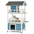 2-Story Outdoor Wooden Catio Cat House Shelter with Enclosure by LJGDeals
