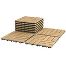 10 Pieces 12 x 12 Inch Acacia Wood Interlocking Check Deck Tiles by LJGDeals