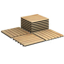 10 Pieces 12 x 12 Inch Acacia Wood Interlocking Tile Flooring by LJGDeals